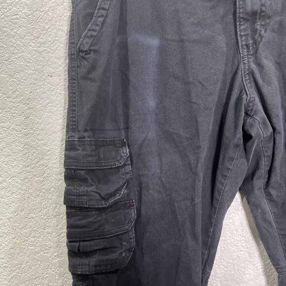 Wrangler Regular Taper Cargo Pants Mens 36x30 Black Stretch Outdoor Workwear - Picture 2 of 7